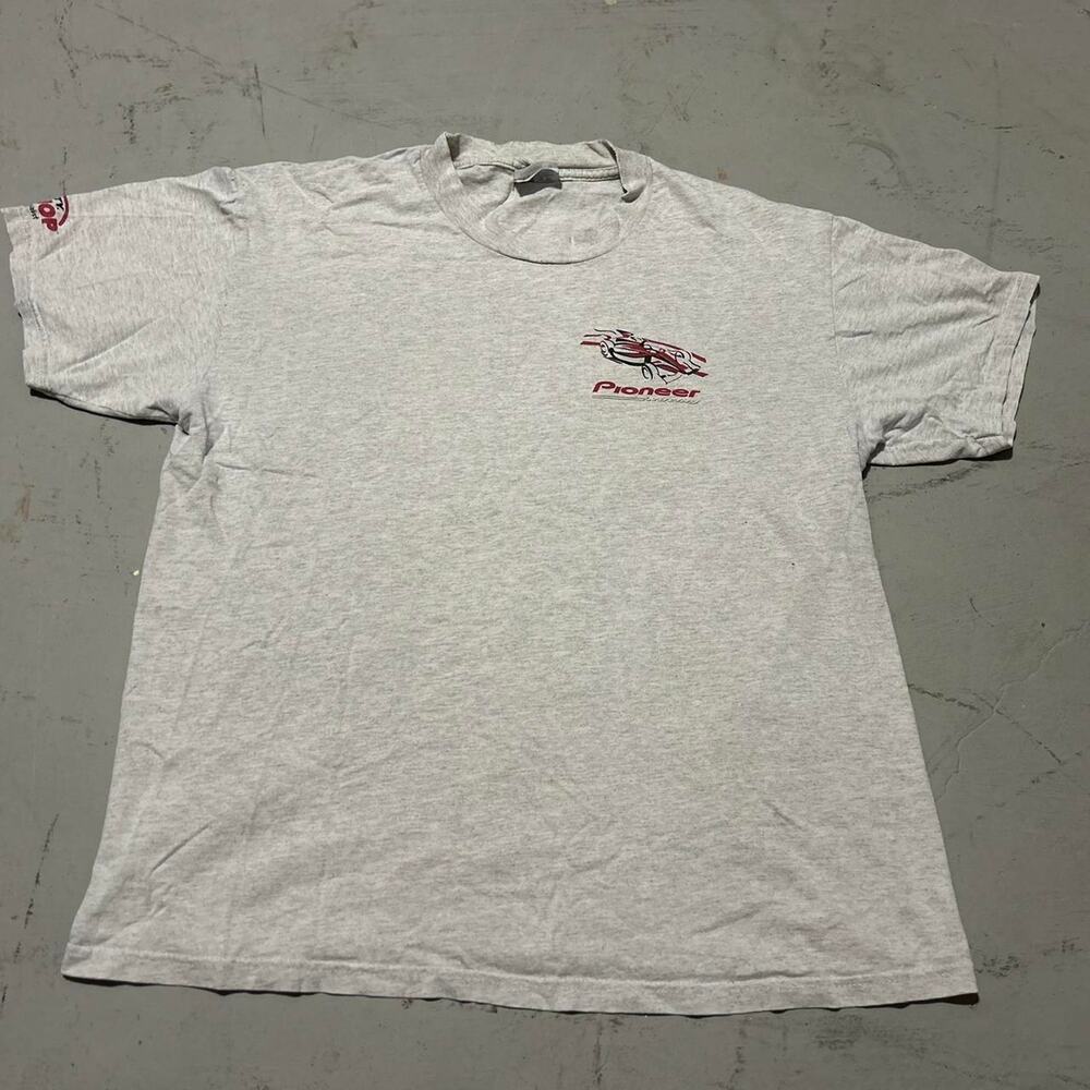 **Vintage Grey and Red Pioneer "It's Loud in Here" Racing T-Shirt